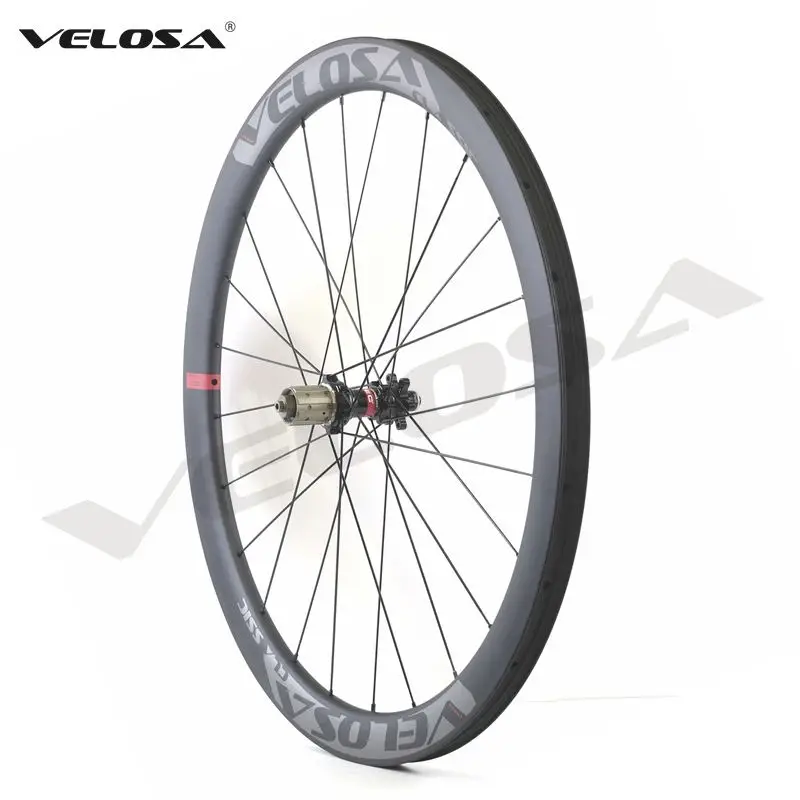 Velosa CX45 дорожный дисковый тормоз карбоновая колесная, 45 мм без hookless, 700C циклокросс гравийные колеса, бескамерные готовые 6 болт/Центральный замок