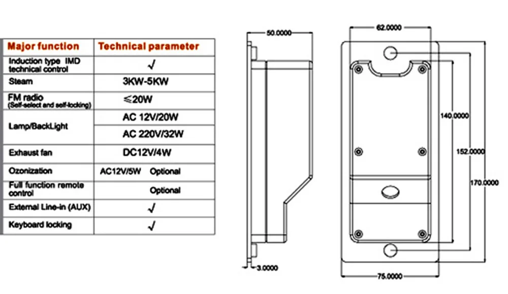 Полный набор паровой контроллер для душевой с 3KW 110 V паровой GD-7012