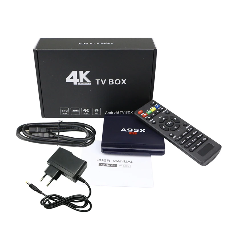 ТВ коробка Android 7 1 Smart tv box 4 K H.265 DLAN Media Player Amlogic S905W ядра компьютерной приставки к - Фото №1