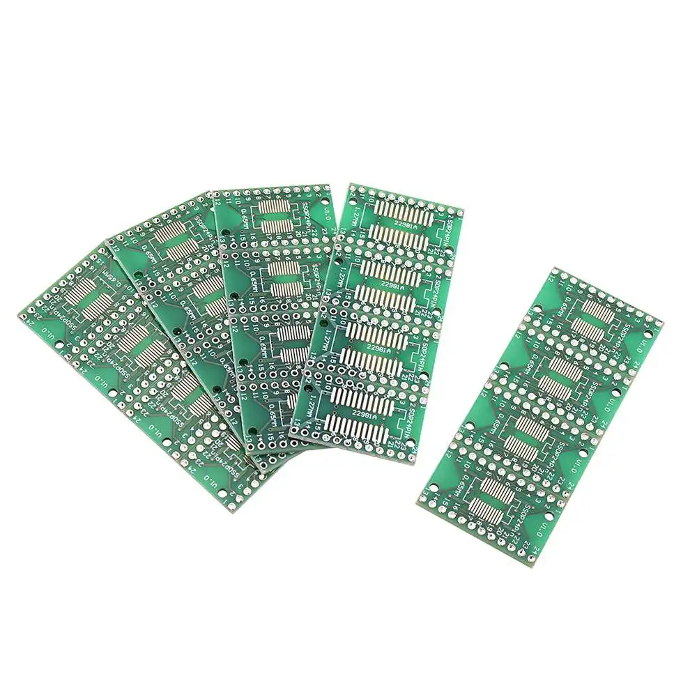 

LEORY 20pcs SOP24 SSOP24 TSSOP24 To DIP24 PCB SMD DIP/Adapter Plate Pitch 0.65/1.27mm PCB Board