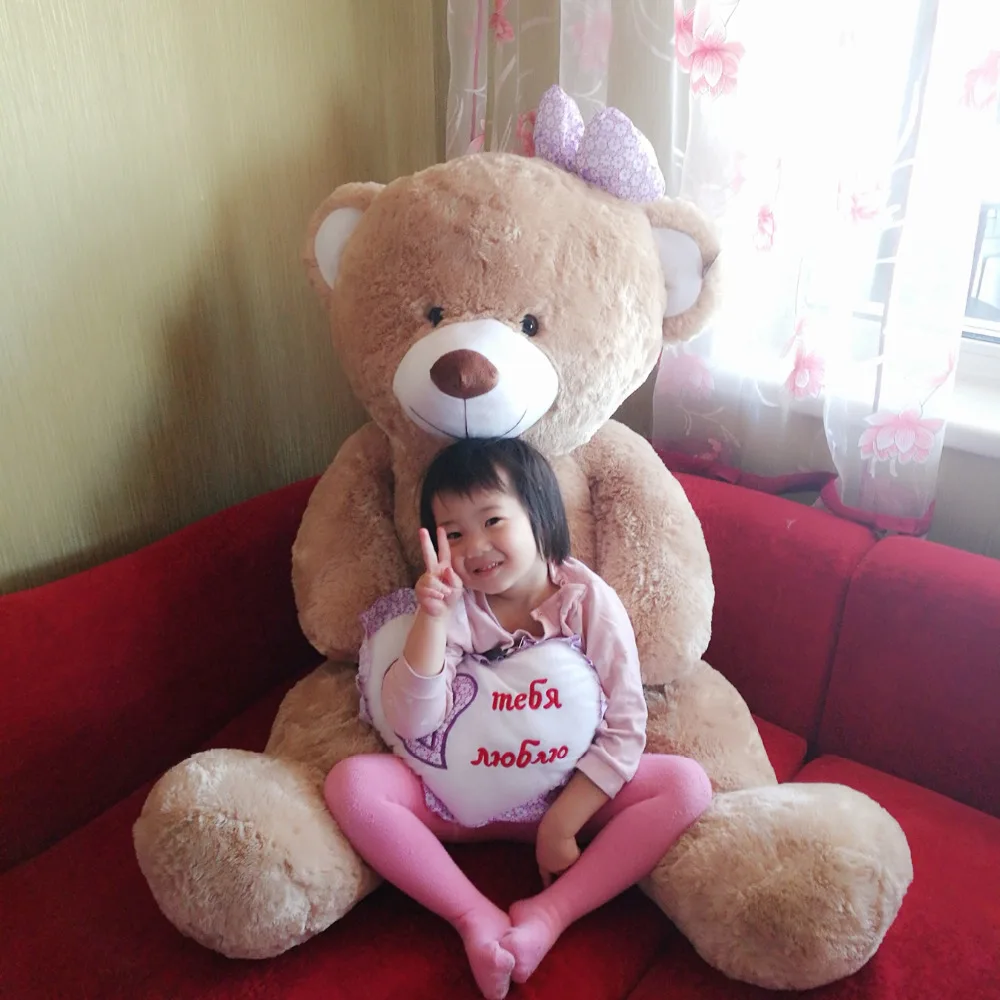 

Plush toys big teddy soft stuffed bears giant pillow for girls baby musical 120 cm with heart free shipping from Russia