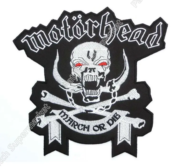 

8.5" XL LARGE Marh or DIE biker patches for jacket BACK embroidery motorcycle rockabilly men patches for goth