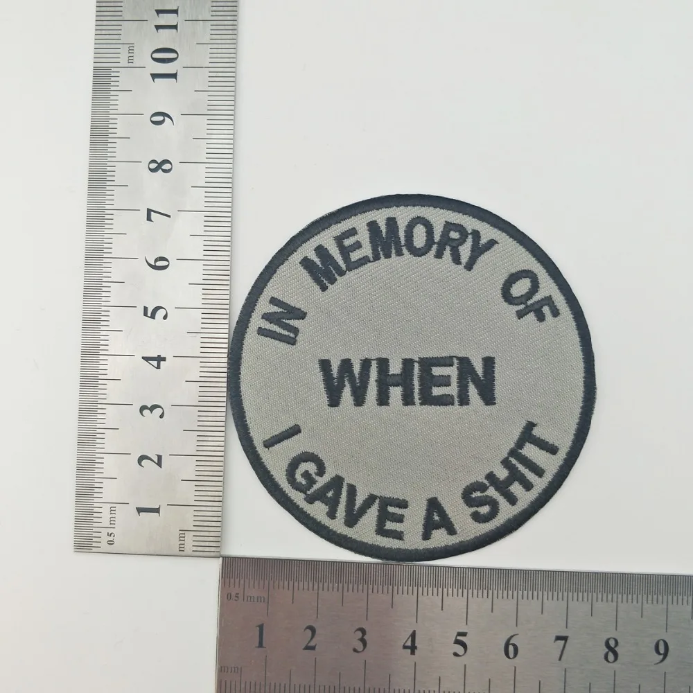In Memory of When Logo Free shipping Embroidered Vest Rider Custom Patches Iron On Front Biker Patch DIY Eco-friendly Customized(3)