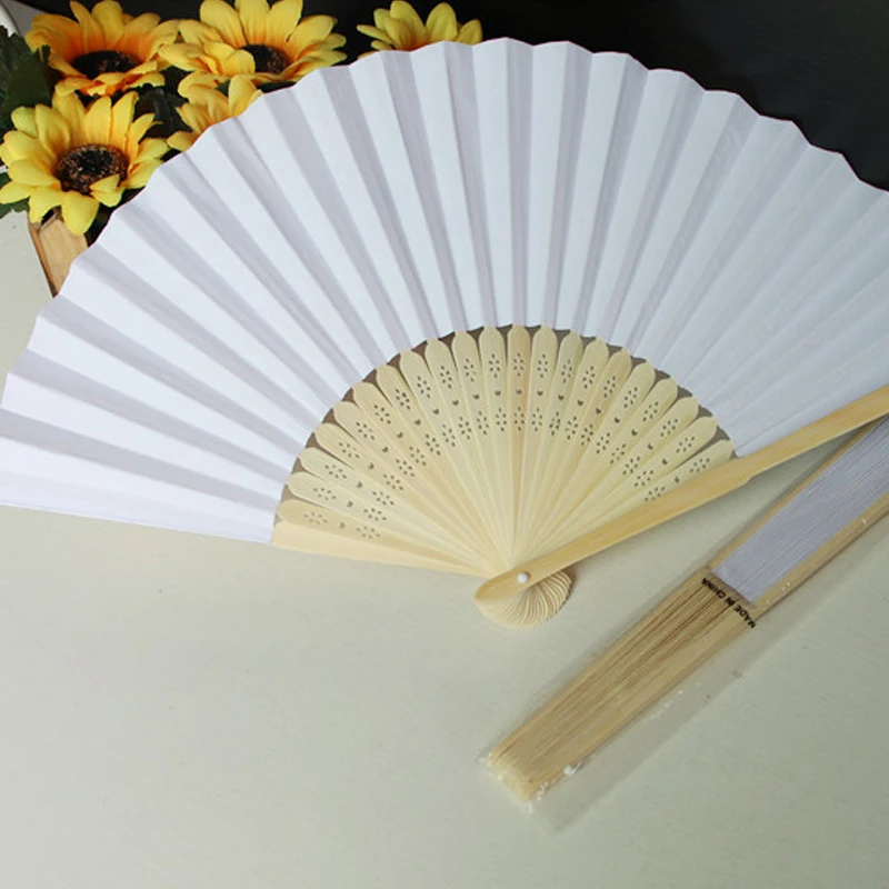 

21cm folding paper fan Chinese style blank paper folding DIY painting fan quality advertising handmade ornaments