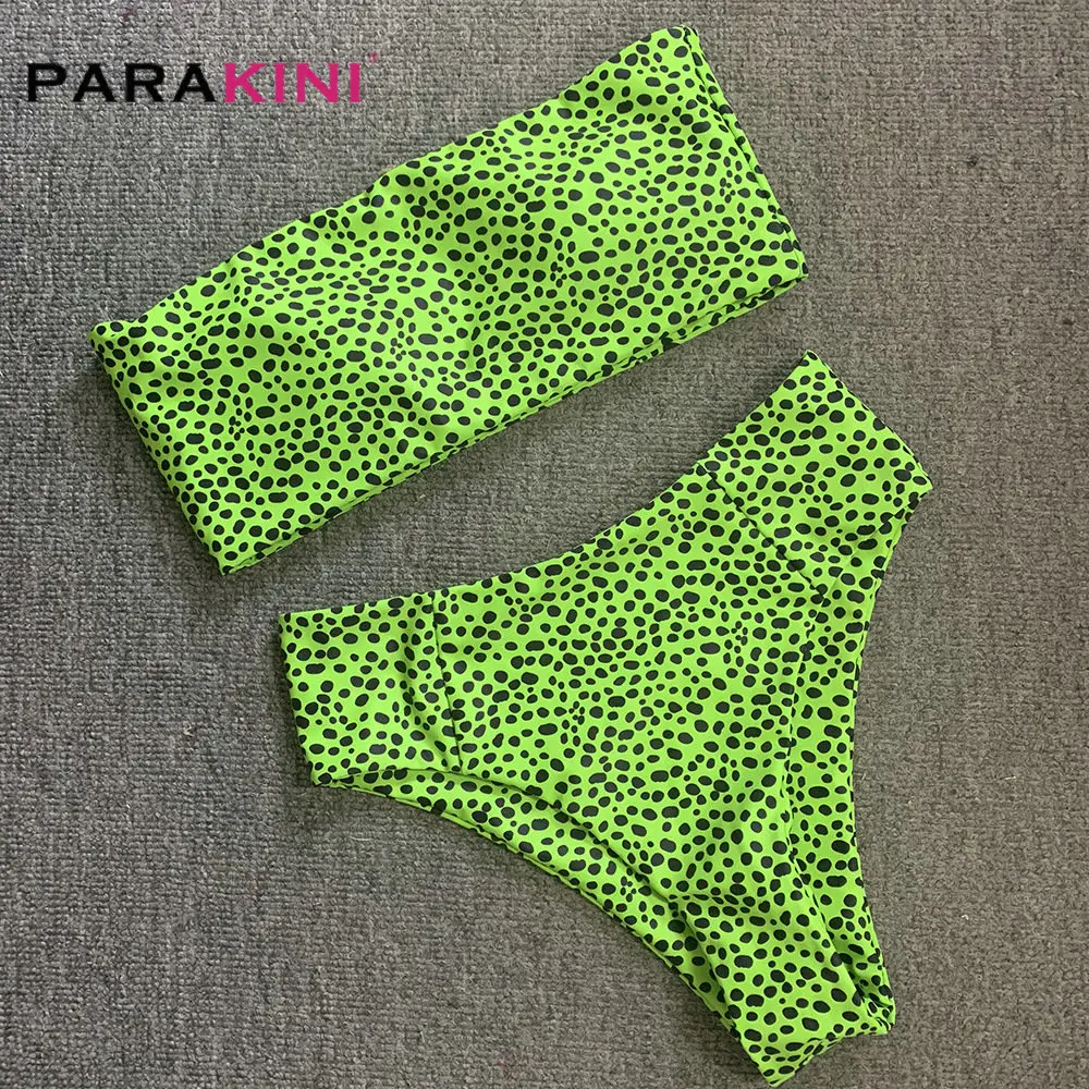 

PARAKINI Sexy Animal printed bathing suit female push up bikini high waisted swimsuit mayo bandeau swimwear women 2019 biquini