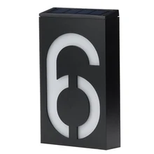 Светодиодный светильник на солнечной энергии, знак, дом, отель, дверь, адрес табличка, табличка с цифрами, лампа, наружный настенный светодиодный знак высокой яркости для дома