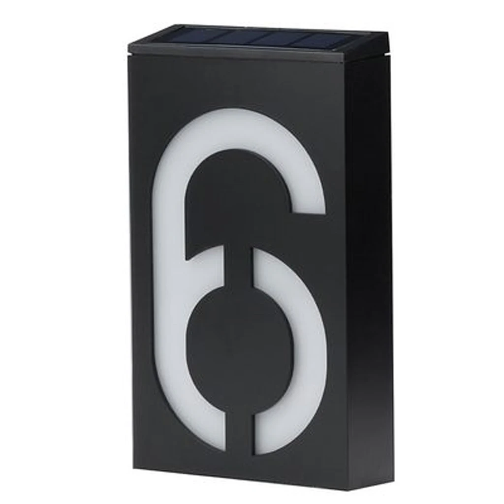 

LED Solar Power Light Sign House Hotel Door Address Plaque Number Digits Plate Lamp Outdoor Wall Led Home High Brightness Sign
