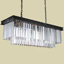 Cocina de Largo Cristal tiras luces colgantes para comedor lustres rectanglar claro y gris Cafe Bar luz led iluminación interior