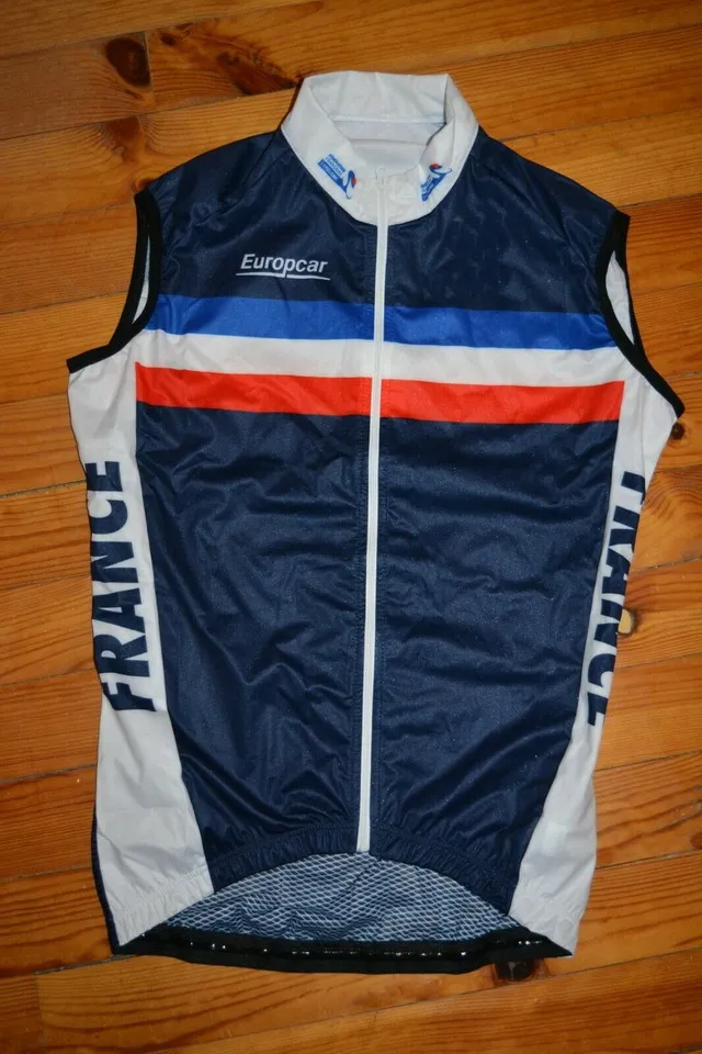 

Windstopper 2016 FRANCE NATIONAL TEAM Sleeveless Cycling Jacket Vest Gilet Mtb Clothing Bicycle Maillot Ciclismo
