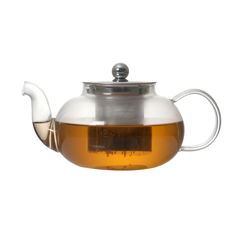 

20oz heat resistant borosilicate glass teapot water kettle with stainless steel strainer filter for tea water 600 ml