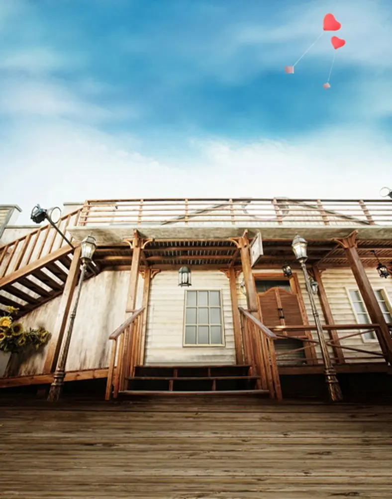 5x7ft Wooden House Red Heart Photography Backdrops Photo Props Studio Background | Электроника