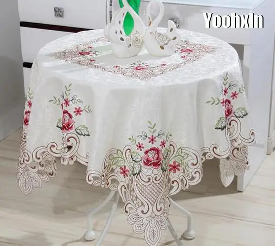 

Modern Square Lace Embroidery tablecloth Table cloth mantel dining tea coffee Table Cover nappe kitchen Christmas wedding decor
