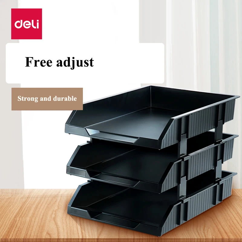 Deli 9206 plastic Document trays 3 layer file basket file tray