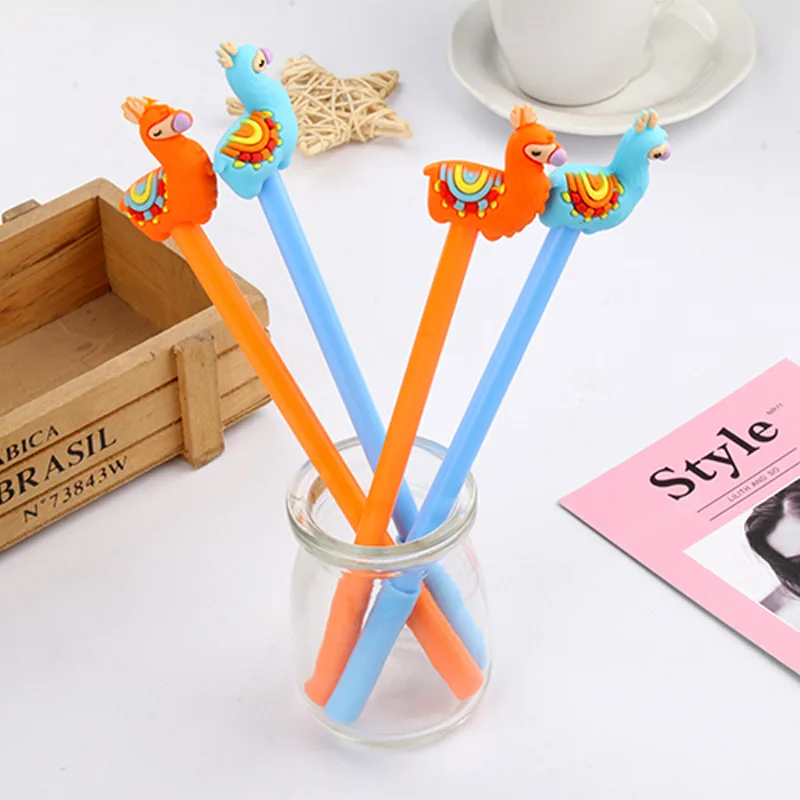 

48pcs/lot Desert Animal Style Neutral Pen Cartoon School Students Office Supplies Children Gift Kawaii Reward Material Gel Pen