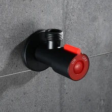 MTTUZK черная краска из нержавеющей стали матовый угловой клапан утолщенный кран водяной клапан горячей и холодной воды через клапан взрыва