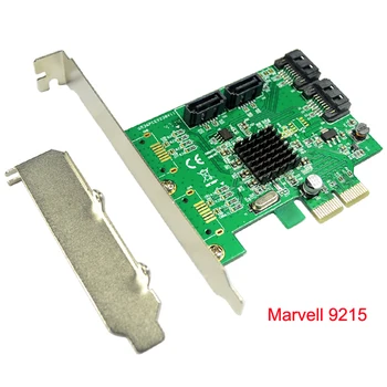 

Marvell 88SE9215 Chipset 4 Ports SATA 6G PCI Express Controller Card PCI-e to Quad SATA III 3.0 converter low profile bracket