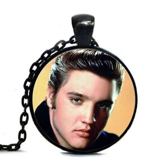 Винтажный стеклянный индивидуальный кулон Elvis Presley ожерелье с изображением Арта