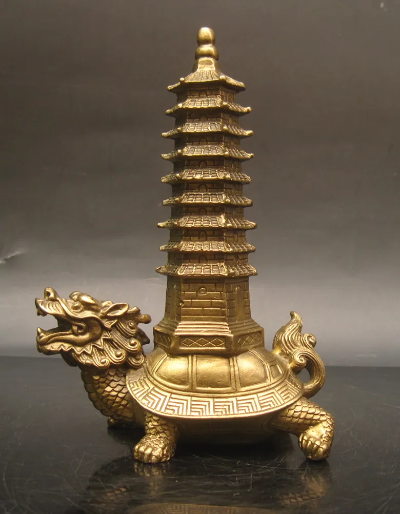 

wholesale bronze factory Pure copper dragon turtle decoration wenchang tower copper bibcock turtle decoration