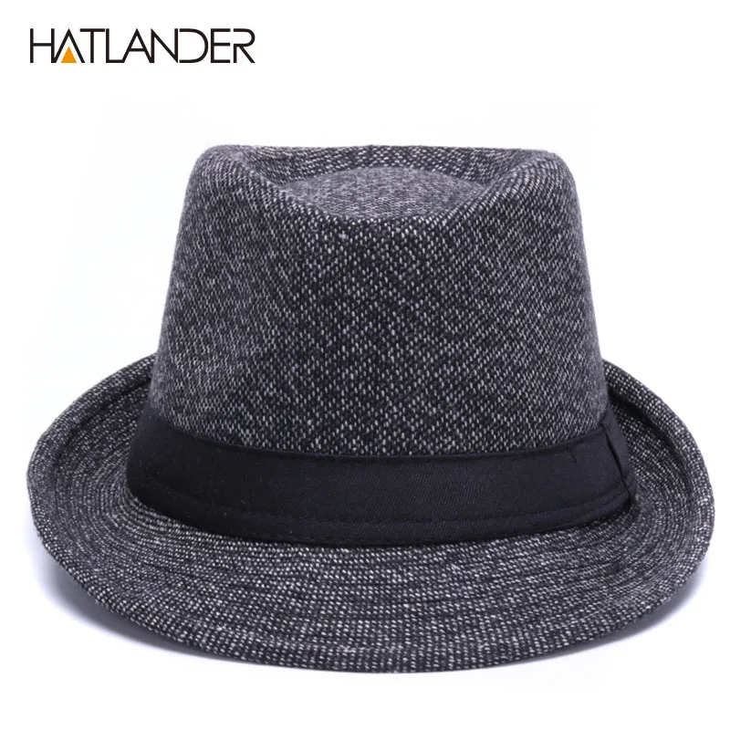 Мужская винтажная шляпа трилби от бренда HATLANDER осенне зимняя Кепка в стиле джаз
