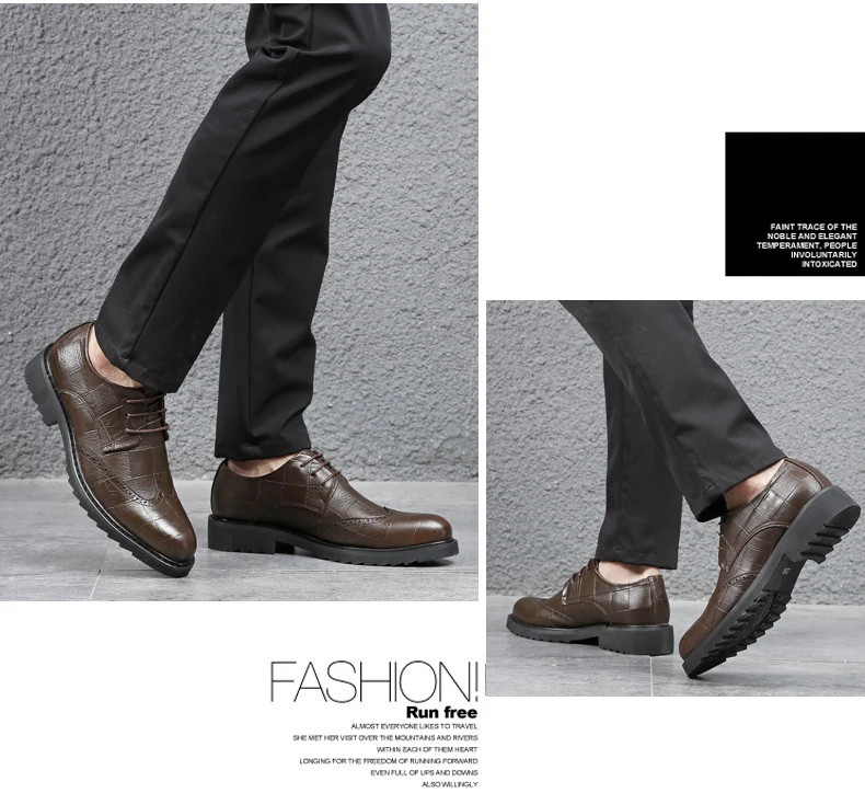Men's Leather Casual Shoes' Formal Office Men Shoes Luxury Brand Leather Oxford Dress Shoe Lace-Up Oxford Shoes For Men Casual (8)