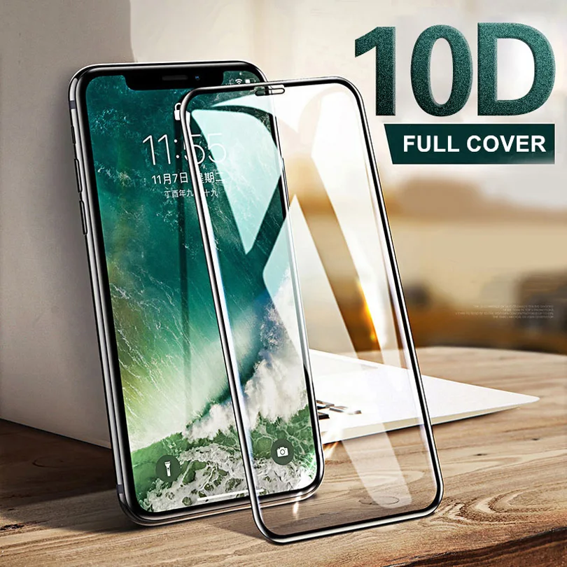 

NAGFAK 6D Protective Glass on the For iPhone X XR XS XS MAX glass full cover iPhone X 10 Screen Protector xs Tempered Glass