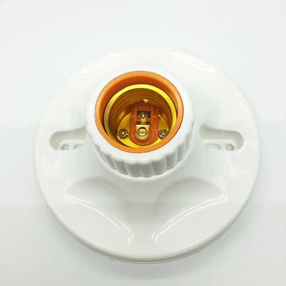 

E27 LED Light Bulb Holder Round Square E27 Base Hanging Lamp Socket Fitting Socket with US Plug Switch For Home 6A 110V-220V