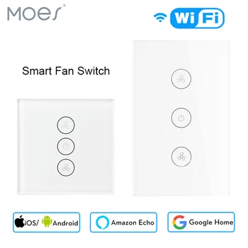 

WiFi Smart Ceiling Fan Switch APP Remote Timer and Speed Control Compatible with Alexa and Google Home No Hub Required US EU