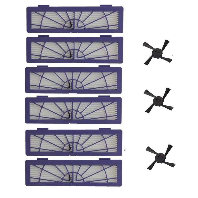 

6-pack High-Performance Filter replacement + 3 Side Brush for all Neato Botvac Series models 70e 75 80 85