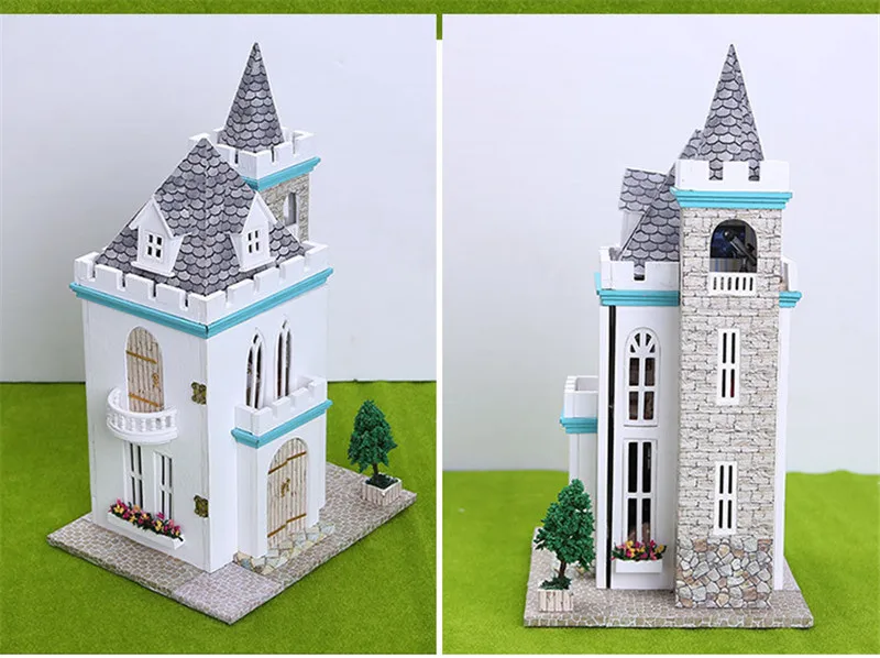 iiE CREATE 2018 New DIY Stitching Doll House Wooden Educational Dream Castle with LED+Furniture  Toys for children Lover (4)