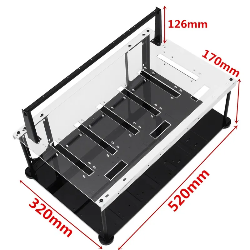 6 GPU Open Air Bitcoin Mining Computer GPU Case For Frame Rig ETH BTC Ethereum CL Computer