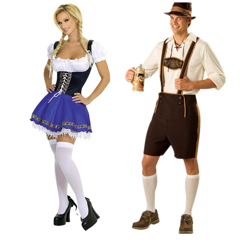 Vocole S Xxxl German Oktoberfest Men Bavarian Lederhosen Beer Girl