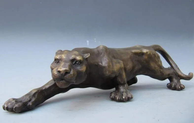 

America Art Pure Bronze animal leopard panther Statues free shipping