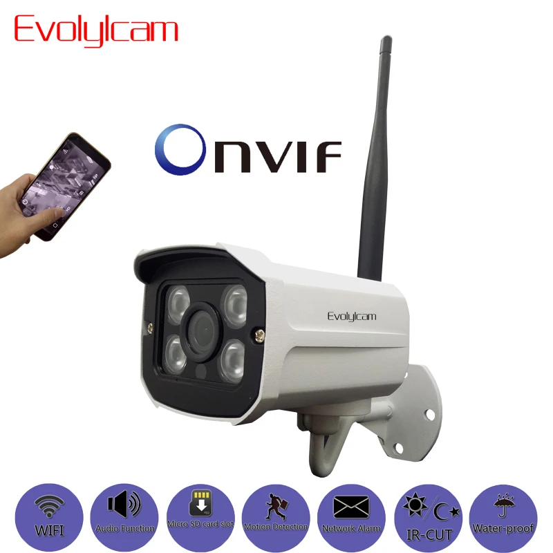 Evolylcam Wireless HD 720P 1MP/ 960P 1.3MP/ 1080P 2MP Micro SD/TF Card Slot Audio IP Camera WiFi P2P Onvif Security CCTV | Безопасность