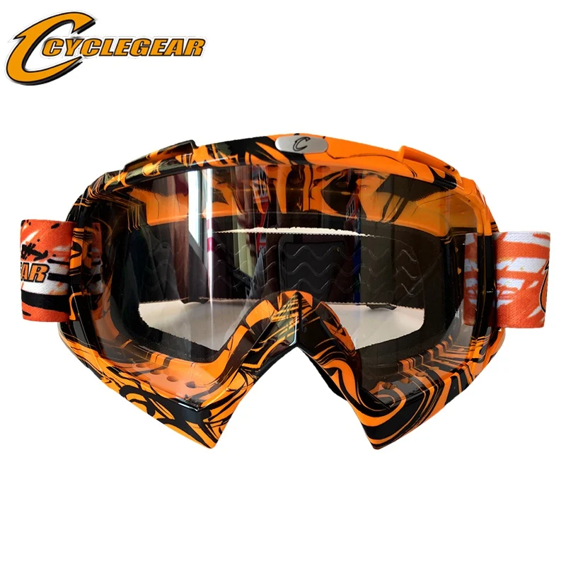 CYCLEGEAR CG08 мотокросса Байк очки, мотоциклетные очки MX Gafas Moto Off дорожные очки крест очки для езды на мотовездиходе - Цвет: Orange Clear