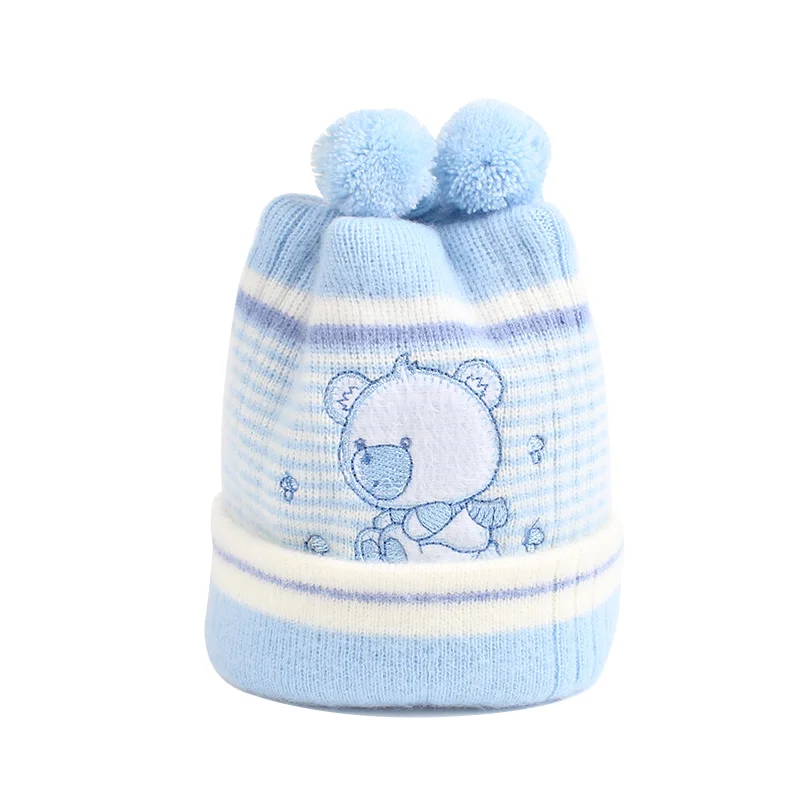 Bear Winter Hats For Newborns Crochet Baby Beanie Cotton Soft Corchet Pattern Hat Warm Newborn Pompom Hat Baby Girls Clothing (12)