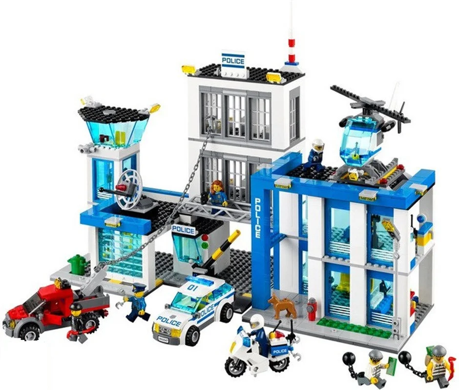 

BELA 10424 Compatible with Legoinglys City Police Station 60047 Building Block Model Policeman Educational Toys For Children