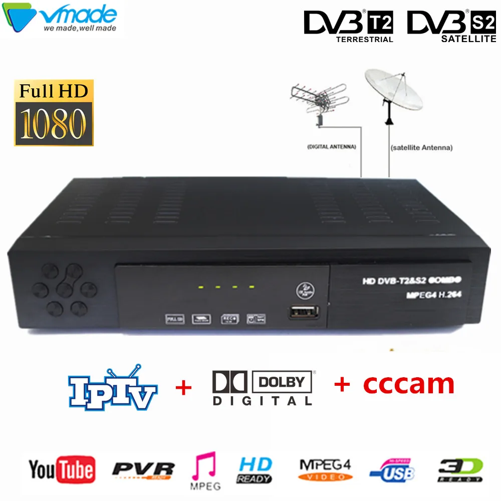 Vmade DVB T2 S2 приемник декодер комбо ТВ тюнер спутниковый WiFi 8902 поддерживает YouTube dobly