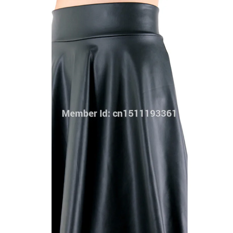 Мини юбка из искусственной кожи с завышенной талией S/M/L/XL|flared skirt|mini skirtblack skirt | - Фото №1