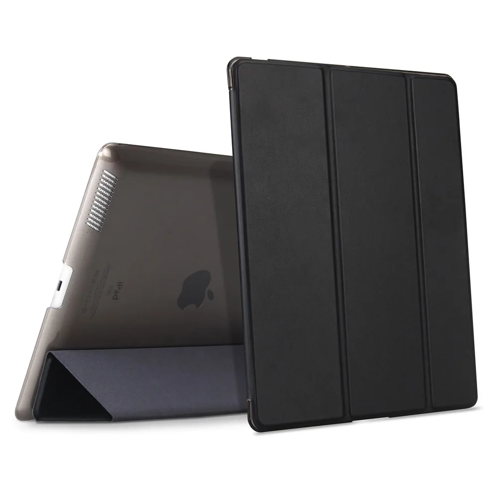 Для iPad 2/3/4, ZVRUA ура Цвет PU Smart Cover чехол Магнит wake up sleep для apple iPad2 iPad3 iPad4 - Цвет: Черный