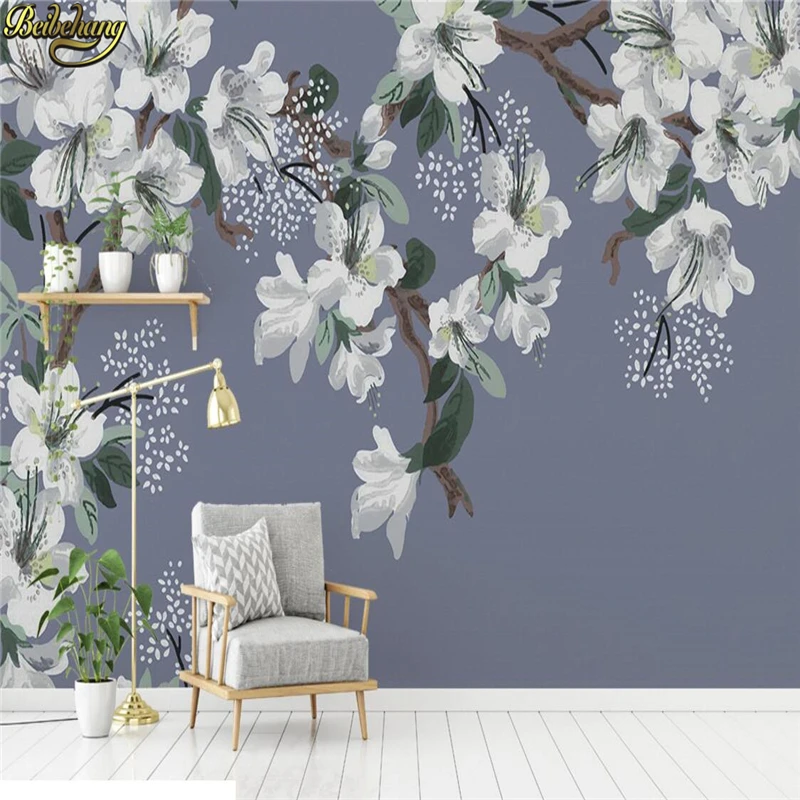 

beibehang Custom photo wallpaper mural 3D magnolia hand-painted pen bird wall background decorative painting papel de parede