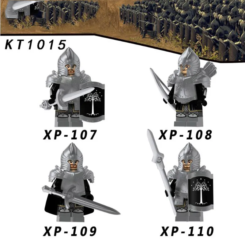 

4pcs The Middle Ages Mythical War Infantry Bowman Minifigured Building Blocks Figure Bricks Compatible With Legoings