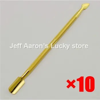

10pcs/lot GOLD NAIL ART UV GEL POLISH SOAK OFF REMOVER TOOL Spoon Cuticle Pusher Trimmer