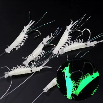 

Free shipping 30 pcs New Sabiki Soft Fishing Lure Rigs Luminous Shrimp Bait Jigs Lure soft lure Worn Fake lure