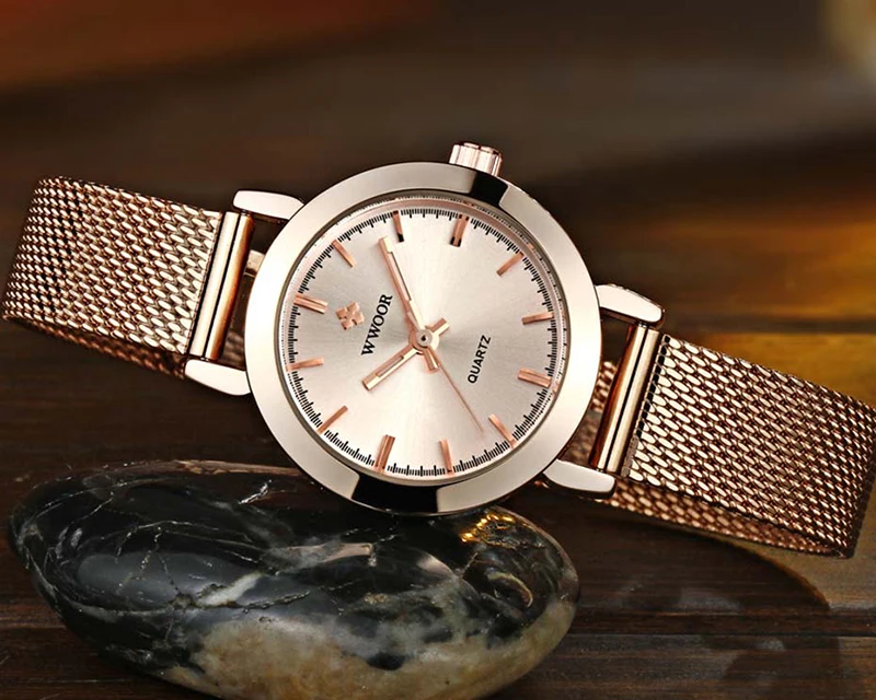Gold Watch Women 2019 Top Luxury Brand WWOOR Stainless Steel Watches Women Fashion Bracelet Wristwatch Clock Reloj Mujer 2019 (2)