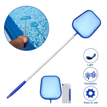 

New Arrival Professional Plastic Fish Pond Leaf Rake Mesh Net Skimmer Clean Swimming Pool Cleaning Tool Leaf Skimmer Net