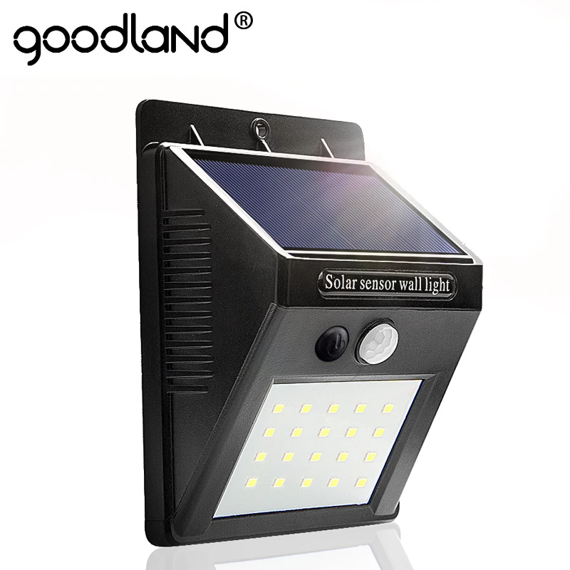 

Goodland LED Solar Light Outdoor Solar Lamp with PIR Motion Sensor Solar Powered Waterproof Wall Light for Garden Decoration