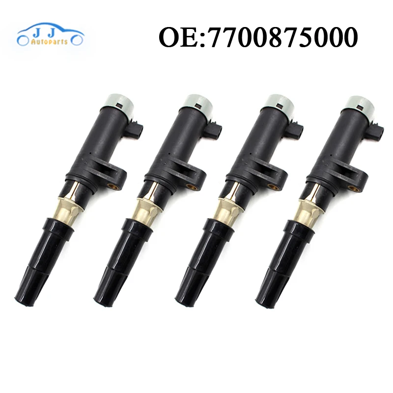 

4PCS/Lot Ignition Coil Parts 7700875000 8200405098 For Renault Megane Scenic Clio Espace Kangoo Trafic Grand Modus Opel Vivaro