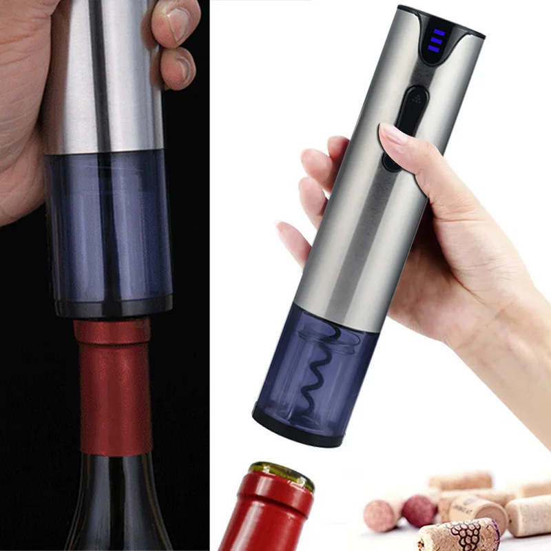 

Electric Wine Bottle Opener Stainless Steel Electric Wine Bottle Opener with USB Charging Cable HTQ99