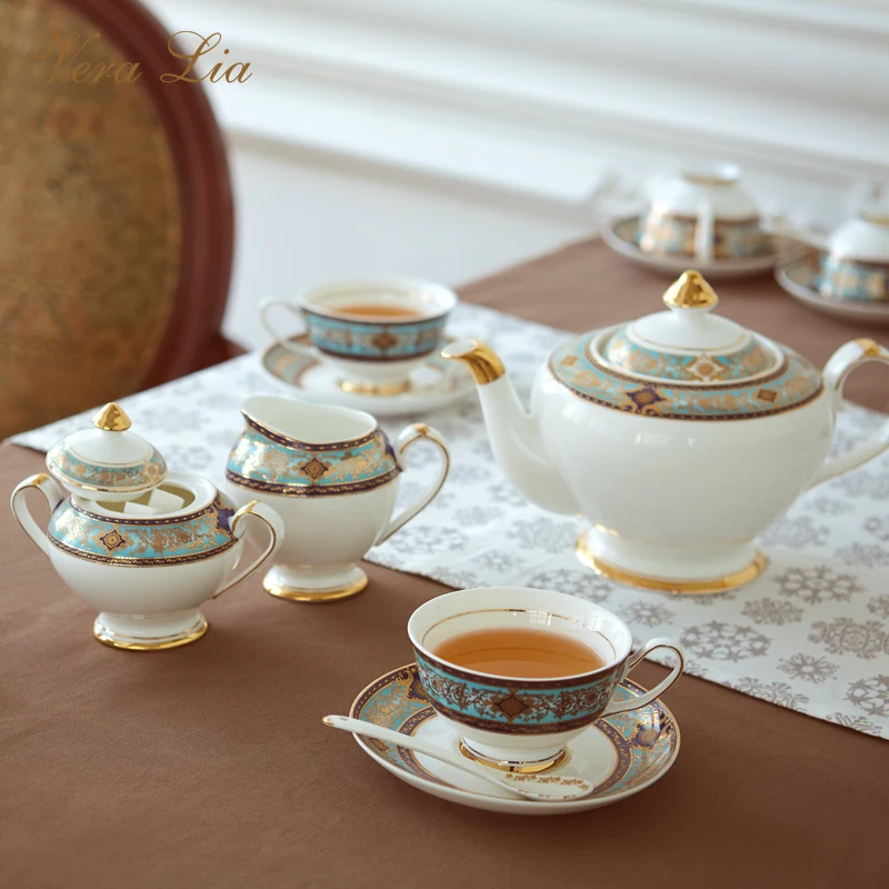 

The Barpque Series Bone China Afternoon Tea Set Retro Luxurious British Household Coffee Cup Set Black Tea Cup And Saucer Gift
