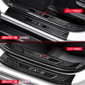 

Stainless Steel Internal and external Scuff Plate/Door Sill Door Sill for Mazda cx-5 2017 2018 second generation car-styling